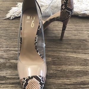 Never Worn Clear Snakeskin Heel Pumps *brand new*